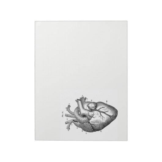  anatomische tekening menselijk hart notitieblok (Linkerzijde)