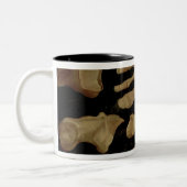 Anatomische tekening van de botten van de voet tweekleurige koffiemok (Links)