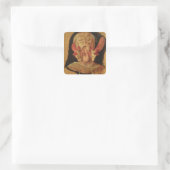 Anatomische tekening van het hoofd vierkante sticker (Tas)
