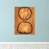 Anatomische tekening van het menselijk brein canvas afdruk (Insitu (Houten vloer))