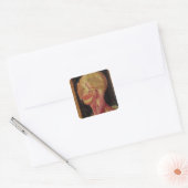 Anatomische tekening van het menselijk hoofd vierkante sticker (Envelop)