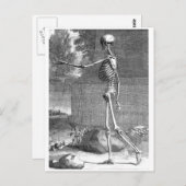 anatomische tekening, zijdelings uitzicht, skelet briefkaart (Voorkant / Achterkant)
