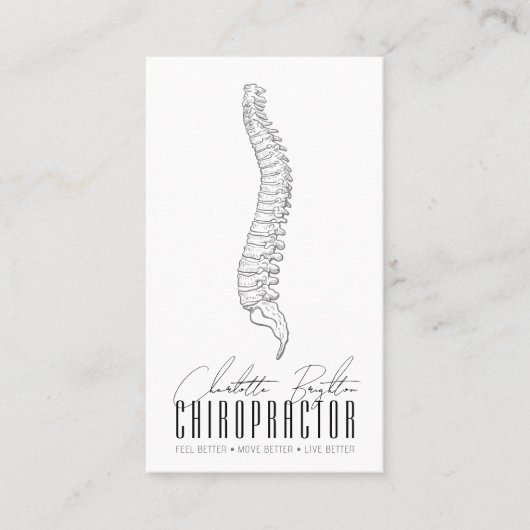 Anatomische wervelkolom Chiropractor benoeming en Visitekaartje (Voorkant)