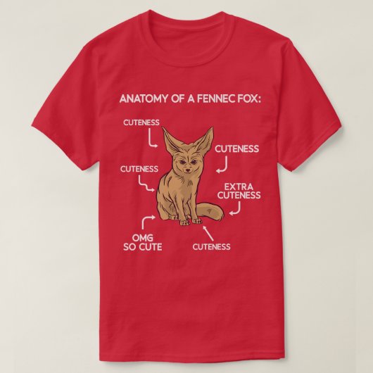 Anatomy Cute Fennec Fo T-shirt (Design voorkant)