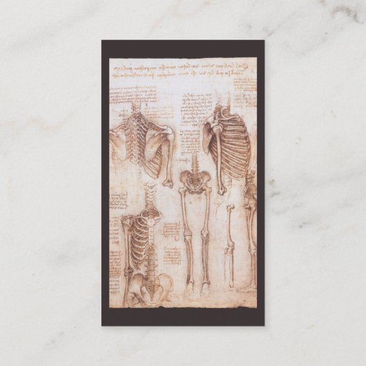 Anatomy Drawings Human Skeletons Leonardo da Vinci Visitekaartje (Achterkant)