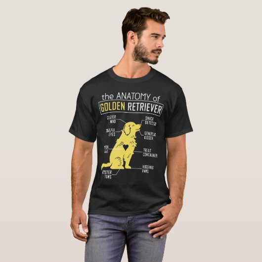 Anatomy Golden Retriever T-shirt (Voorkant volledig)