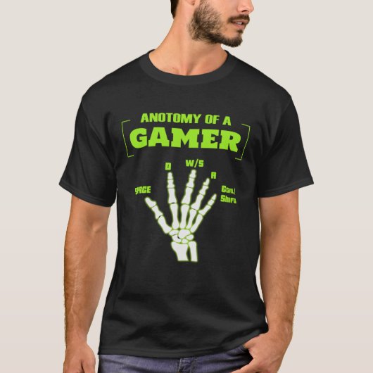 Anatomy Hand Gaming  For Boys  Mens Gamer T-shirt (Voorkant)
