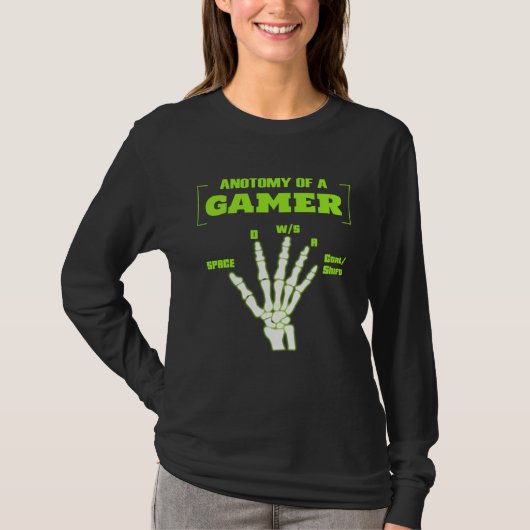 Anatomy Hand Gaming  For Boys  Mens Gamer T-shirt (Voorkant)