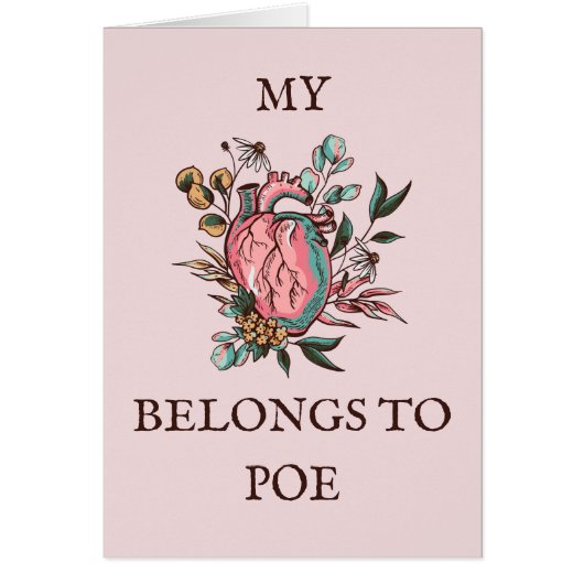 Anatomy Heart Edgar Allan Poe Greeting Card (Voorkant)