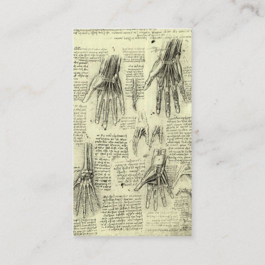 Anatomy Human Larynx en been van Leonardo da Vinci Visitekaartje (Achterkant)