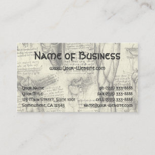 Anatomy Human Larynx en been van Leonardo da Vinci Visitekaartje