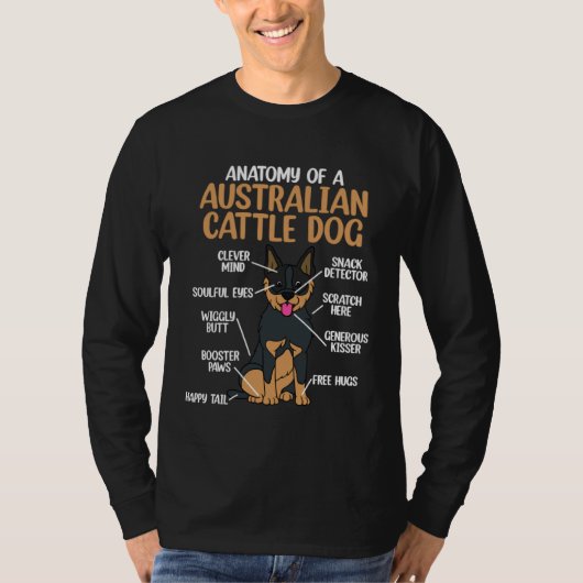 Anatomy Of A Australian Cattle Dog T-shirt (Voorkant)