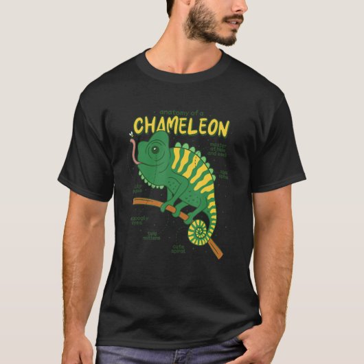 Anatomy of a Chameleon Lizard Retilien T-shirt (Voorkant)