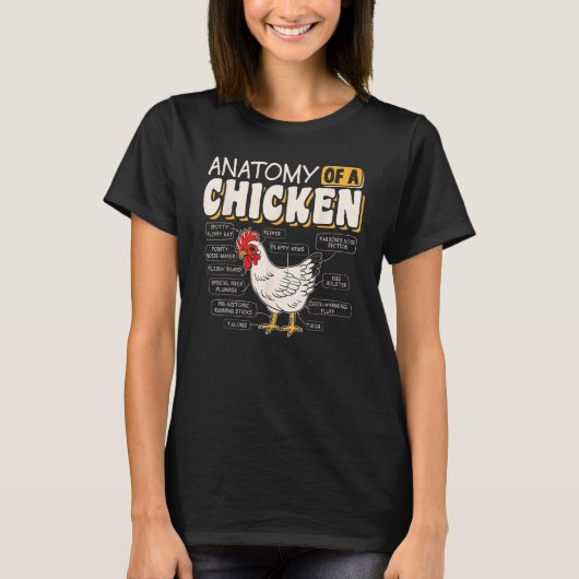 Anatomy Of A Chicken Chickens  Farmer T-shirt (Voorkant)