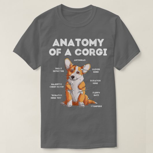 Anatomy of a Corgi  T-shirt (Design voorkant)