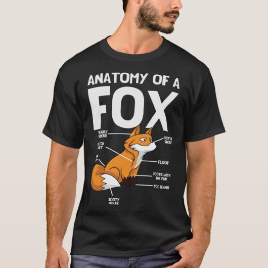Anatomy Of A Fox Foxes Animal Wild Zoo Classic Cut T-shirt (Voorkant)