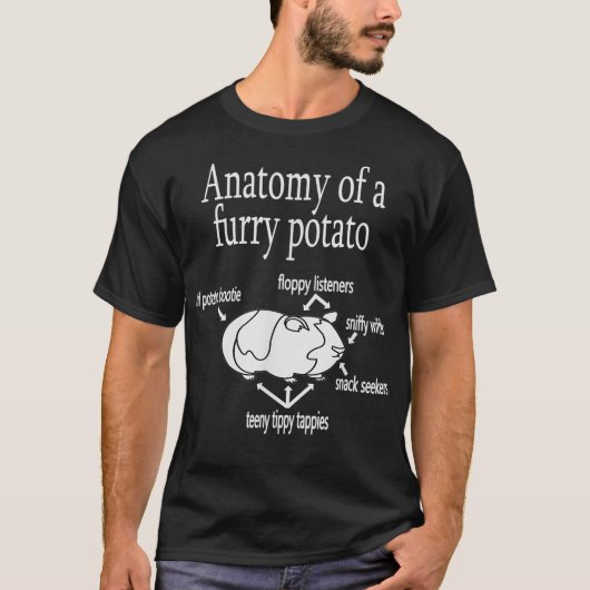 Anatomy of a furry potato  Guinea Pig  T-shirt (Voorkant)