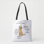 Anatomy of a Golden Retriever - Funny Dog Mom/Dad Tote Bag (Voorkant)