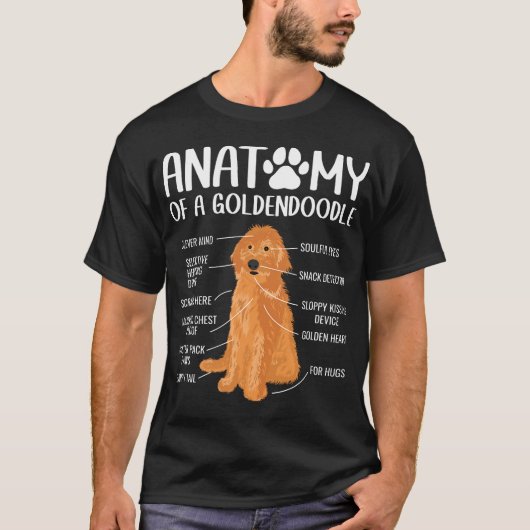 Anatomy Of A Goldendoodle Funny Doodle Dog Lover T-shirt (Voorkant)
