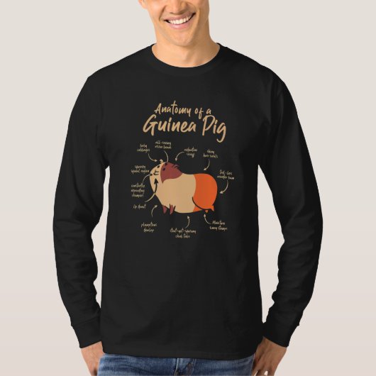 Anatomy Of A Guinea Pig Graphic Owner Pet Cavy Ani T-shirt (Voorkant)