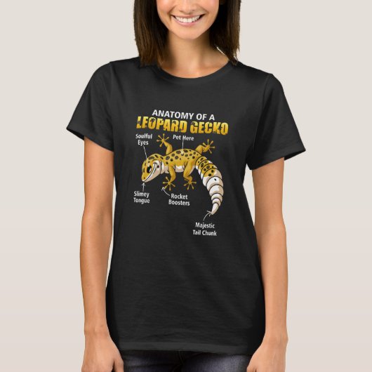 Anatomy Of A Leopard Gecko  Lizard Animal Reptile T-shirt (Voorkant)