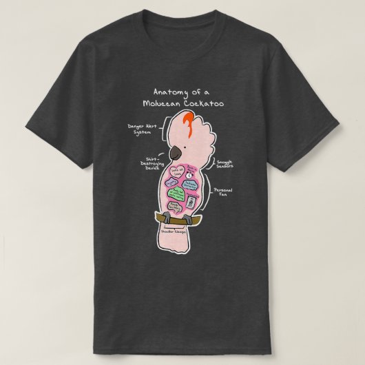 Anatomy of a Moluccan Cockatoo Funny Parrot Shirt (Design voorkant)