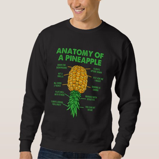 Anatomy Of A Pineapple Men Women Upside Down Pinea Trui (Voorkant)