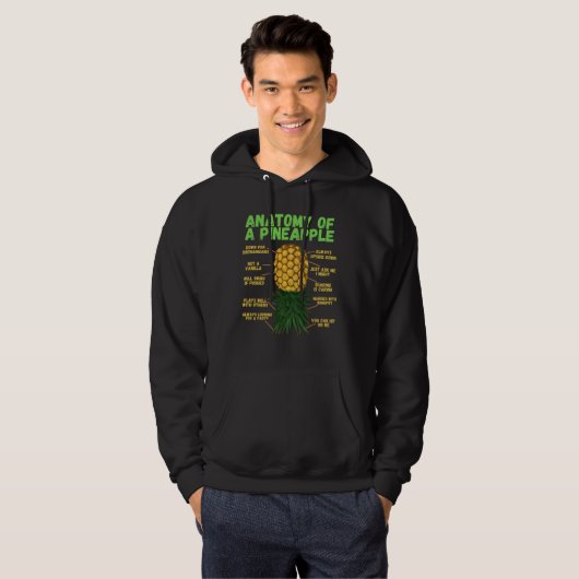 Anatomy Of A Pineapple Upside Down Pineapple Hoodie (Voorkant volledig)
