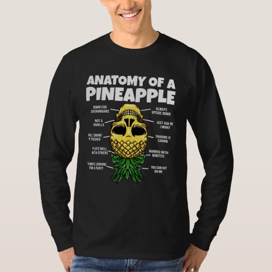 Anatomy Of A Pineapple Upside Down Pineapple Swing T-shirt (Voorkant)