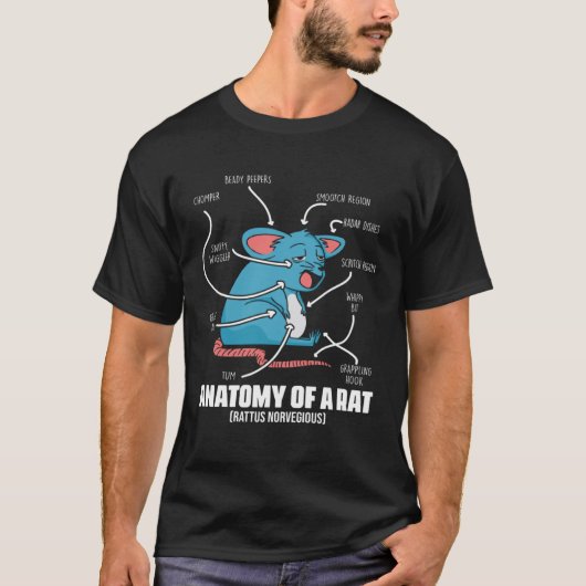 Anatomy Of A Rat  Definition for Mouse Rodent T-shirt (Voorkant)