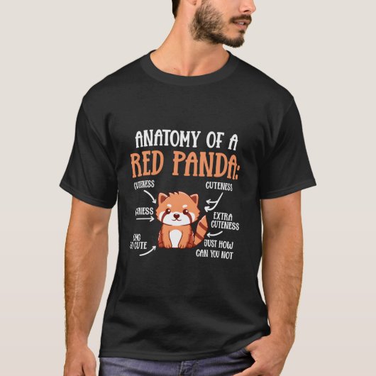 Anatomy Of A Red Panda Science Zoologist Panda T-shirt (Voorkant)