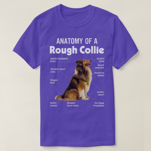 Anatomy Of A Rough Collie Funny Dog Puppy Gift  T-shirt (Design voorkant)