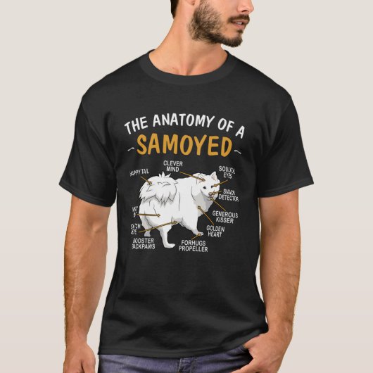 Anatomy Of A Samoyed For Dog T-shirt (Voorkant)