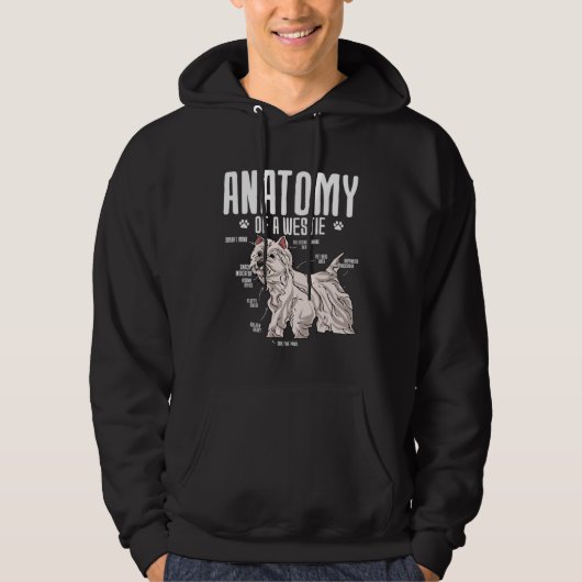 Anatomy Of A West Highland White Terrier Hoodie (Voorkant)