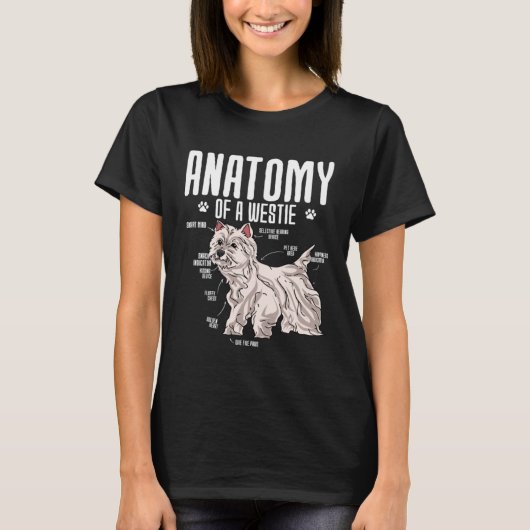 Anatomy Of A West Highland White Terrier T-shirt (Voorkant)
