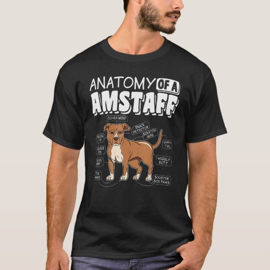 Anatomy Of An Amstaff Dog T-shirt (Voorkant)