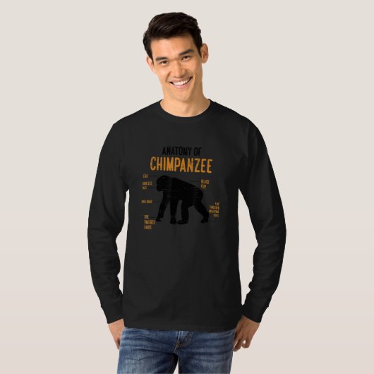 Anatomy Of Chimpanzee Monkey Chimp Ape Wildlife Ch T-shirt (Voorkant volledig)