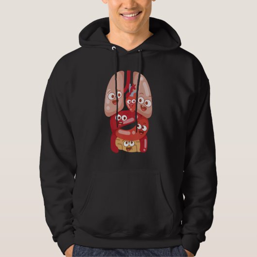 Anatomy Physiology Heart Lungs Vital Organs Illust Hoodie (Voorkant)
