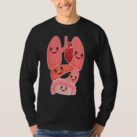 Anatomy Physiology Heart Lungs Vital Organs Illust T-shirt (Voorkant)