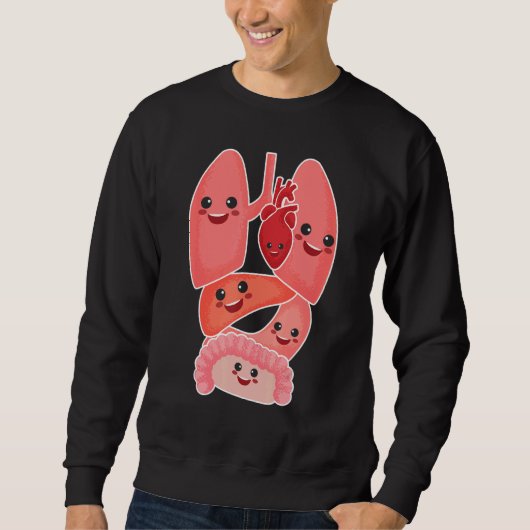 Anatomy Physiology Heart Lungs Vital Organs Illust Trui (Voorkant)