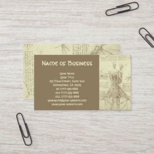 Anatomy Sketch of Spinal Column Leonardo da Vinci Visitekaartje