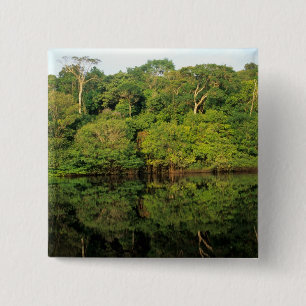 Anavilhanas, Amazonas, Brazilië. Regenwoud rivier Vierkante Button 5,1 Cm