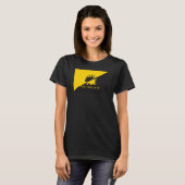Ancap vlag Porcupine logo Gadsden vlag parodie mem T-shirt (Voorkant volledig)