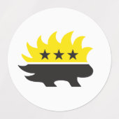 Ancap vlag Porcupine logo zwart-gele logo Labels (Design 2)