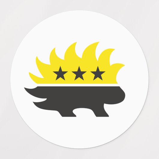 Ancap vlag Porcupine logo zwart-gele logo Labels (Design 1)