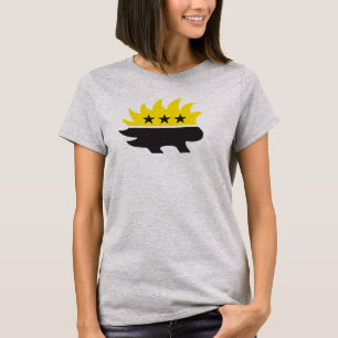 Ancap vlag Porcupine logo zwart-gele logo T-shirt