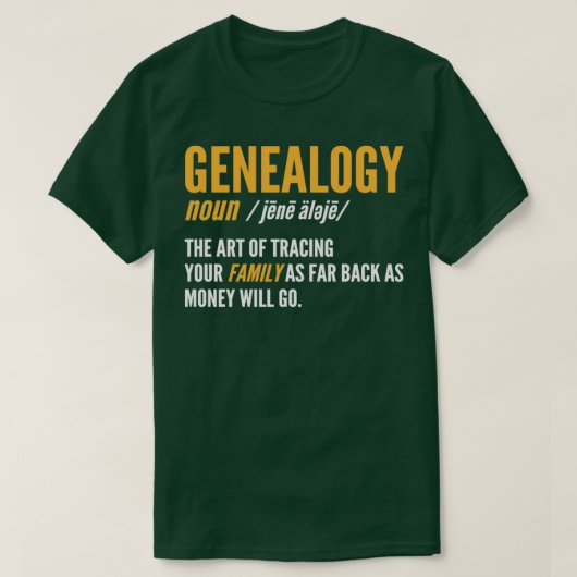Ancesie voor genealogisten Definitie van T-shirt (Design voorkant)