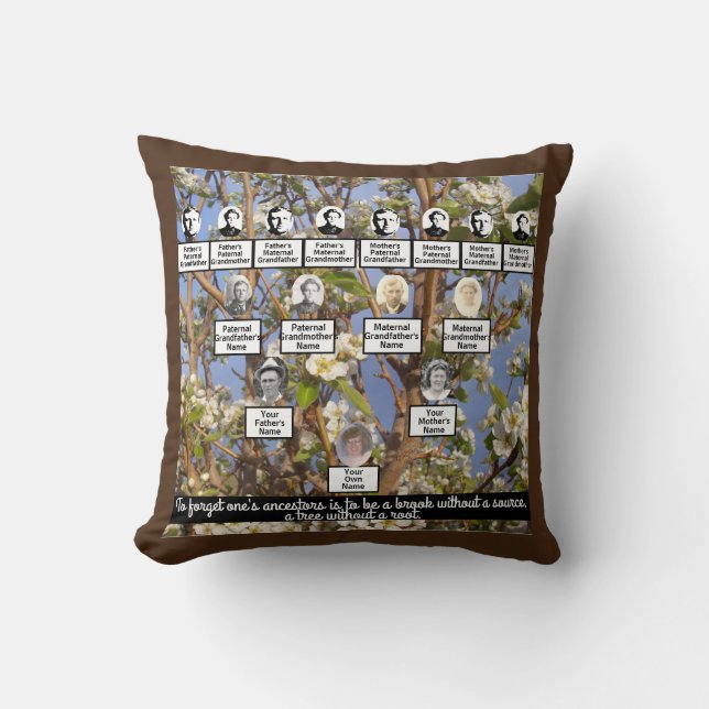 Ancestor Quote Family Tree Four Generation Pillow Kussen (Voorkant)