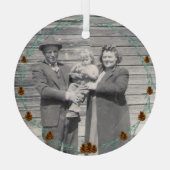 Ancestors Family Photo Pinecones and Boughs Glas Ornament (Achterkant)