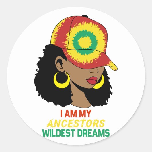 Ancestors Wildest Dreams Black History Maand Ronde Sticker (Voorkant)